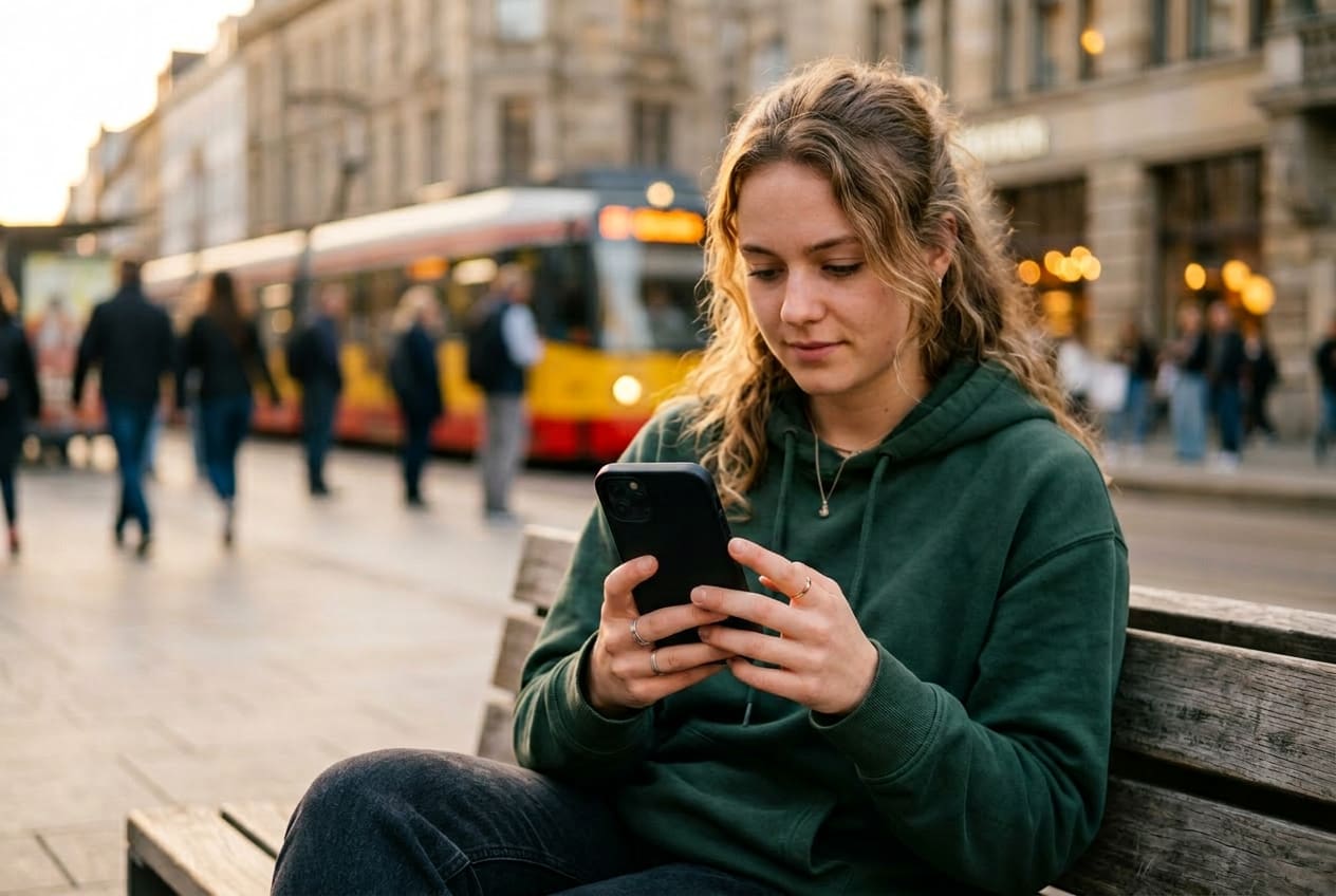 Personne utilisant ID Token sur smartphone pour vérifier son identité